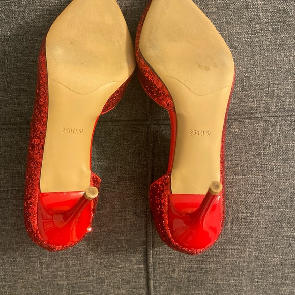 Annaili Ruby Red Glitter High Heels Stilettos Size 40 EU/ 9.5 US Women’s - Picture 6 of 9